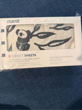 Nanit Smart Sheets Crib Sheet in Pebble Grey with Koala Print